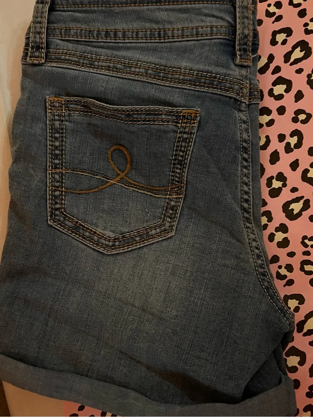 Seven7 Blue Rolled Hem Denim Shorts